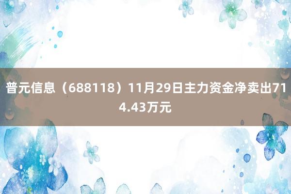 普元信息（688118）11月29日主力资金净卖出714.43万元