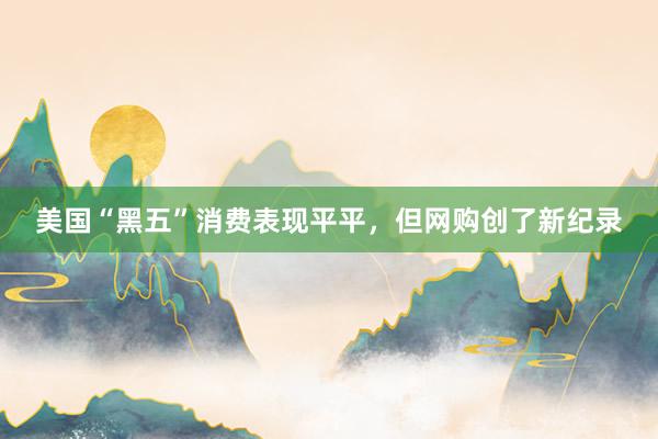 美国“黑五”消费表现平平，但网购创了新纪录