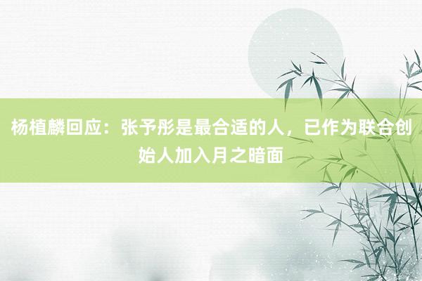 杨植麟回应：张予彤是最合适的人，已作为联合创始人加入月之暗面