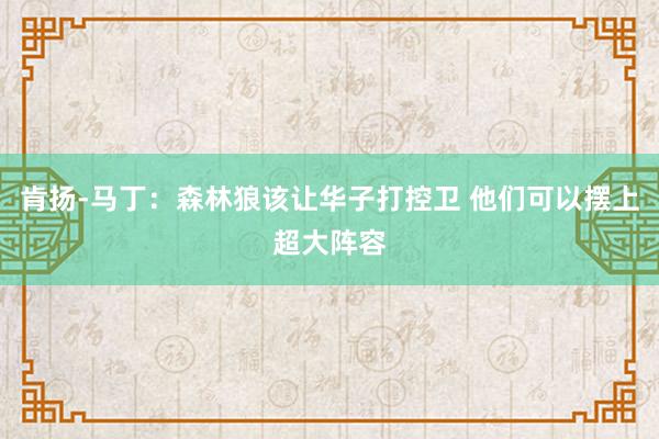 肯扬-马丁：森林狼该让华子打控卫 他们可以摆上超大阵容