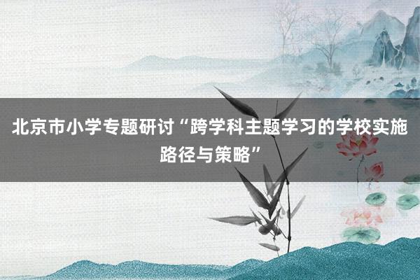 北京市小学专题研讨“跨学科主题学习的学校实施路径与策略”