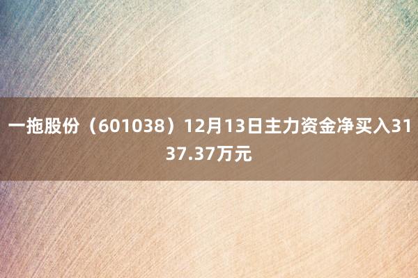 一拖股份（601038）12月13日主力资金净买入3137.37万元